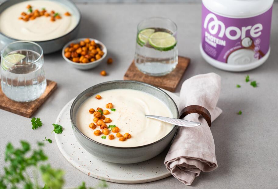 Protein-Käse-Blumenkohlsuppe