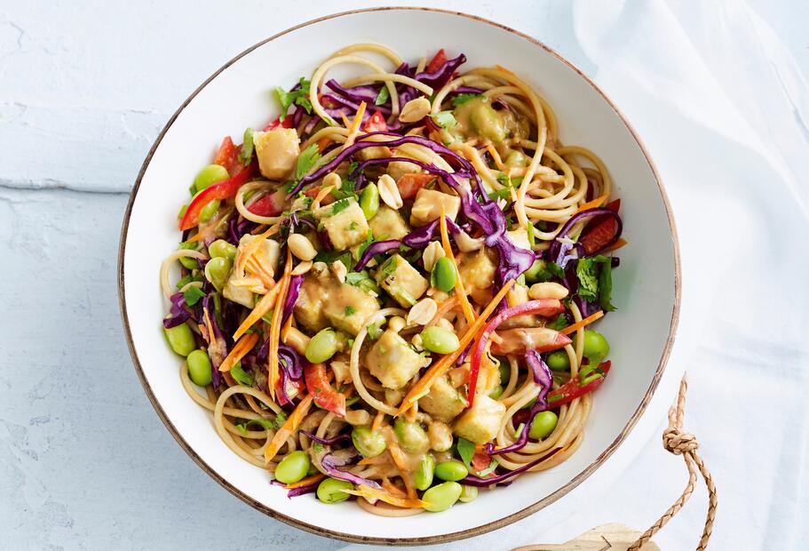 Veganer Asia-Spaghettisalat