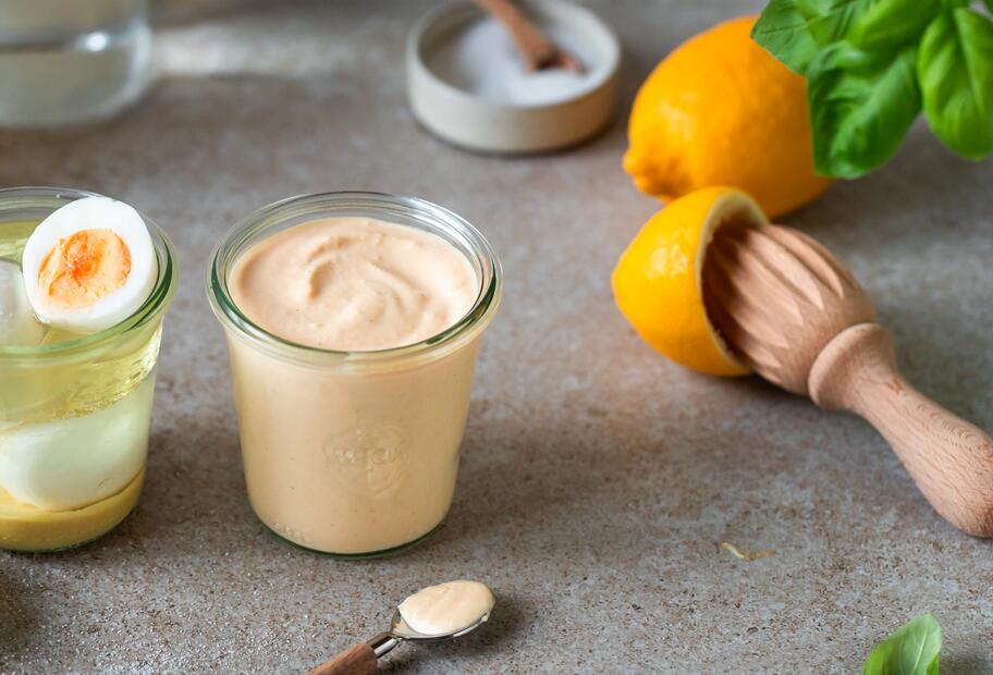 Mayo aus gekochten Eiern