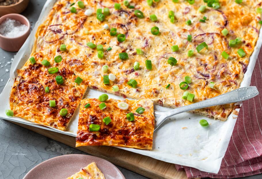 Schüttelpizza à la Flammkuchen