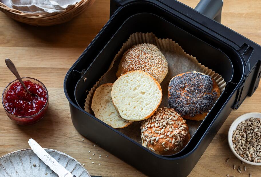 Schnelle Protein-Sonntagsbrötchen aus dem Airfryer