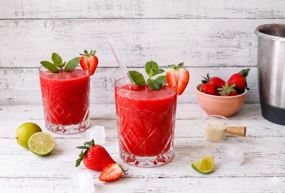 Alkoholfreier Frozen Erdbeer-Limes