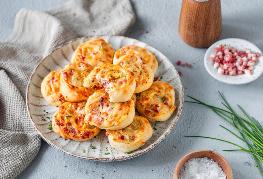 Herzhafte Flammkuchenschnecken