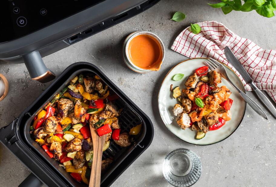 Schnelle Hähnchenpfanne aus dem Airfryer