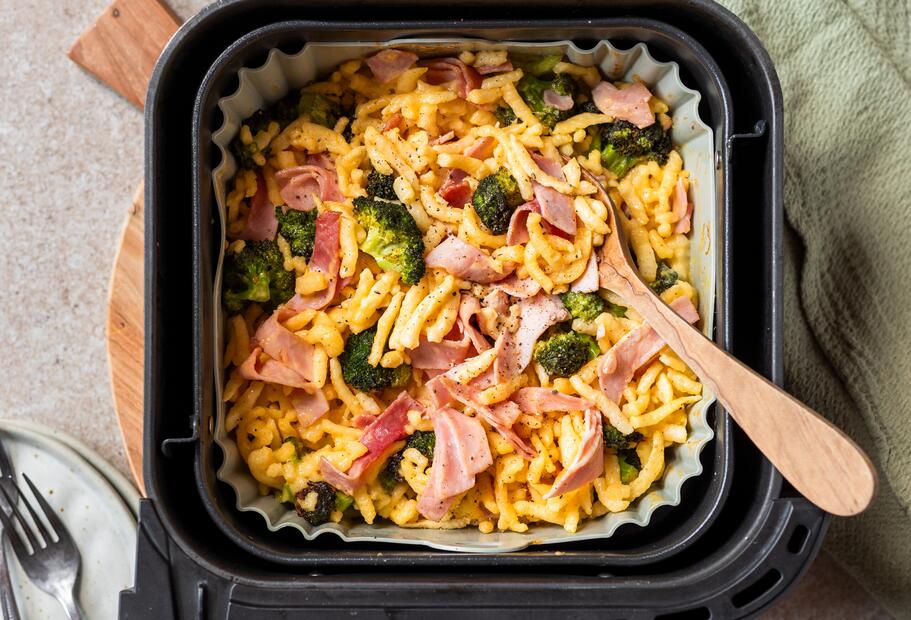 5-Zutaten-Spätzle mit Hollandaise im Airfryer
