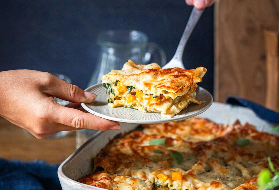 Kürbis-Spinat-Lasagne