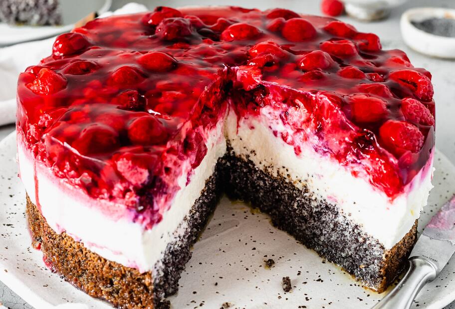 Mohn-Himbeer-Torte