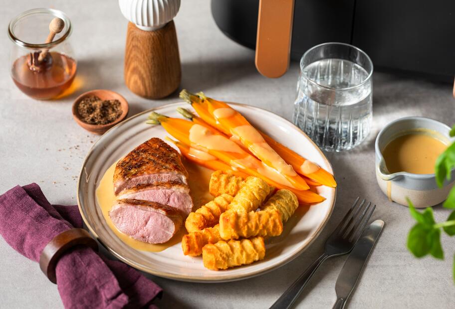 Knusprige Entenbrust mit Kroketten aus dem Airfryer