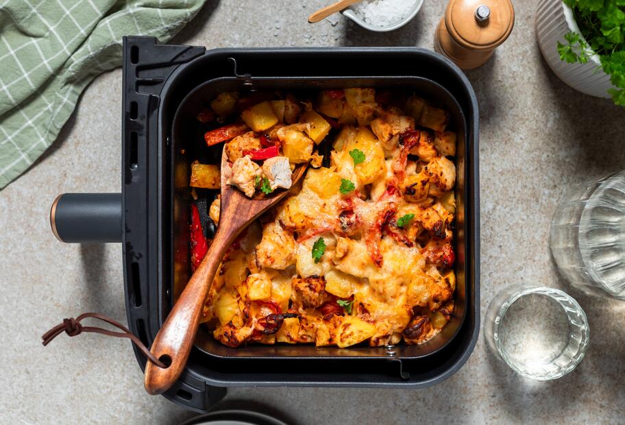 5-Zutaten-Bowl mit Hähnchen im Airfryer