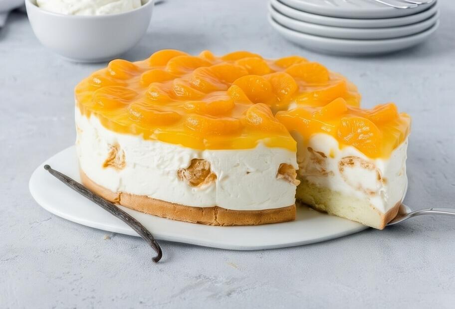 Windbeuteltorte mit Mandarinen