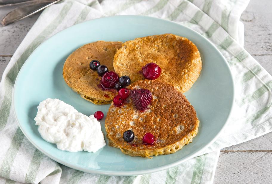 Kleine Pfannkuchen mit Vanillequark für den Thermomix®