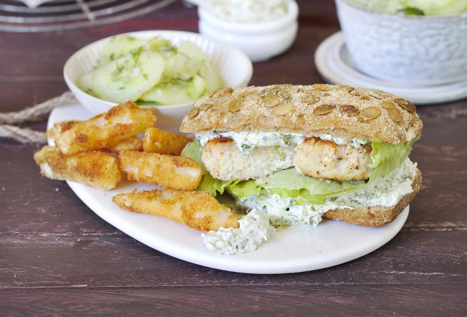 FischBurger mit Remoulade & Selleriepommes für den Thermomix®