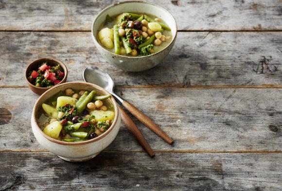 Kartoffel-Bohnen-Eintopf mit Pistou für den Thermomix®