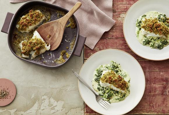 Kabeljaufilet auf Zitronen-Spinat für den Thermomix®