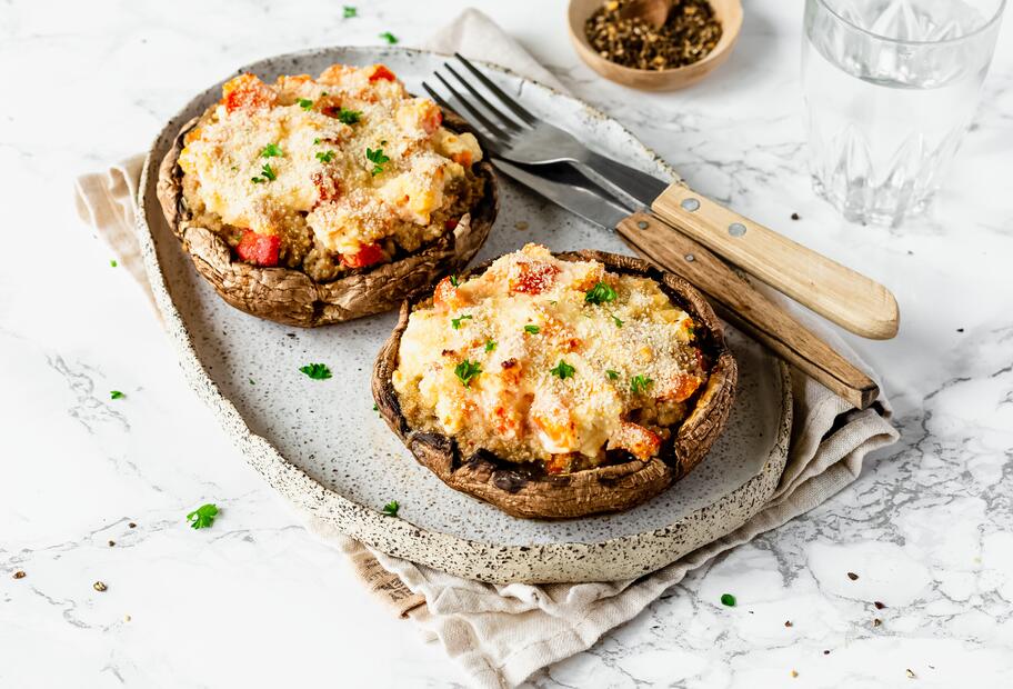 Gefüllte Riesenchampignons mit Hackfleisch und Feta für den Thermomix®