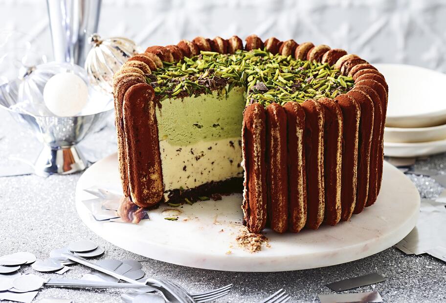 Pistazien-Schokoladensplitter-Eistorte für den Thermomix®