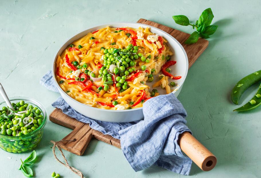 Penne-Frittata mit Erbsensalat für den Thermomix®