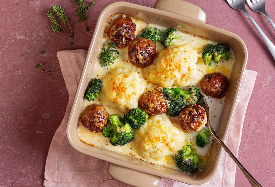 Blumenkohl-Frikadellen-Auflauf für den Thermomix®