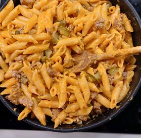 Lecker, hab das aber in der Pfanne zusamnengemischt. Per Augenmaß hätte das nicht in den Mixtopf gepasst.