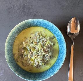 ist sehr lecker, nur bisschen zu viel Porree, war schon fast ein Eintopf statt Suppe.