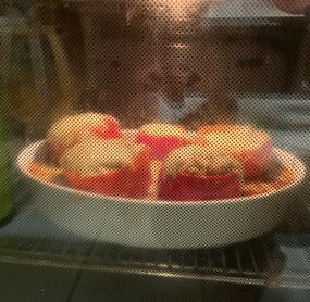 War gut, hat uns geschmeckt ! Ich habe nur die Soße komplett in die Aufflaufform geschüttet und die Paprika extra gefüllt ! 
