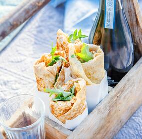 Buchweizenwraps mit geräuchertem Lachs