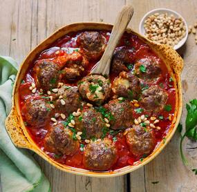 Hackbällchen mit Ziegenkäsefüllung