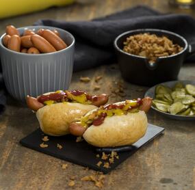 Heiße Mini-Hot-Dogs