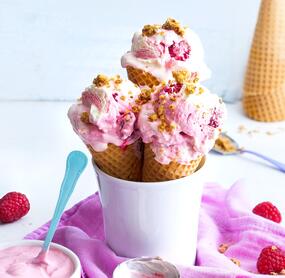 Himbeer-Quark-Eis