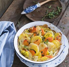Buntes Kartoffelgratin