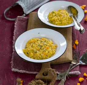 Kürbisrisotto mit Fontina-Käse