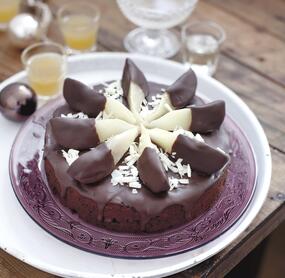 Gewürzter Birnen-Schokoladenkuchen
