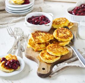 Kartoffelküchlein mit Kirschen
