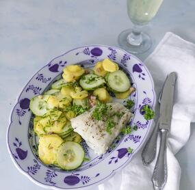 Zeit für Fisch: Kabeljau mit Kartoffelsalat