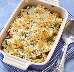 Vegetarischer Kohlrabi-Karotten-Auflauf mit Crème fraîche