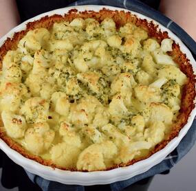 Blumenkohl-Pie mit Süßkartoffeln