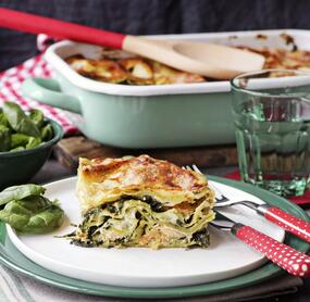 Würzige Spinat-Lachs-Lasagne