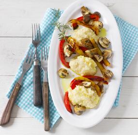 Polenta mit Paprika und Champignons