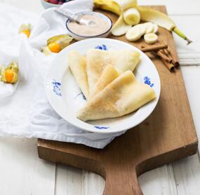 Crêpes mit Zucker und Zimt