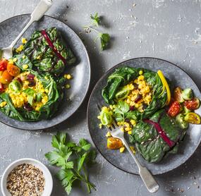 Gefüllte Mangold-Rouladen mit Linsen