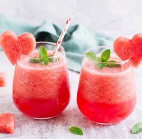 Wassermelonen-Slush mit und ohne Alkohol