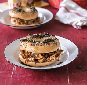 Bagels mit Pulled Pork wie in Amerika