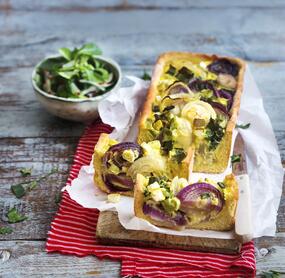 Bunte Zwiebelquiche