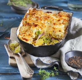 Wirsing-Kartoffel-Auflauf mit Kassler