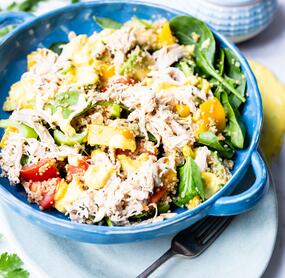 Pulled-Chicken-Salat mit Salsa