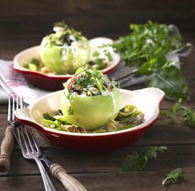 Kohlrabi mit Porree-Champignonrahm