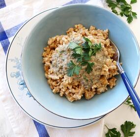 Vollkornspätzle mit Pilzrahmsoße