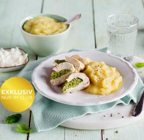 Gefülltes Hähnchenfilet mit Gemüsestampf