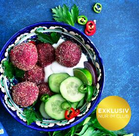 Rote-Bete-Falafel mit Joghurtdip