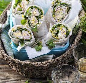 Geflügelwraps mit Radieschencreme